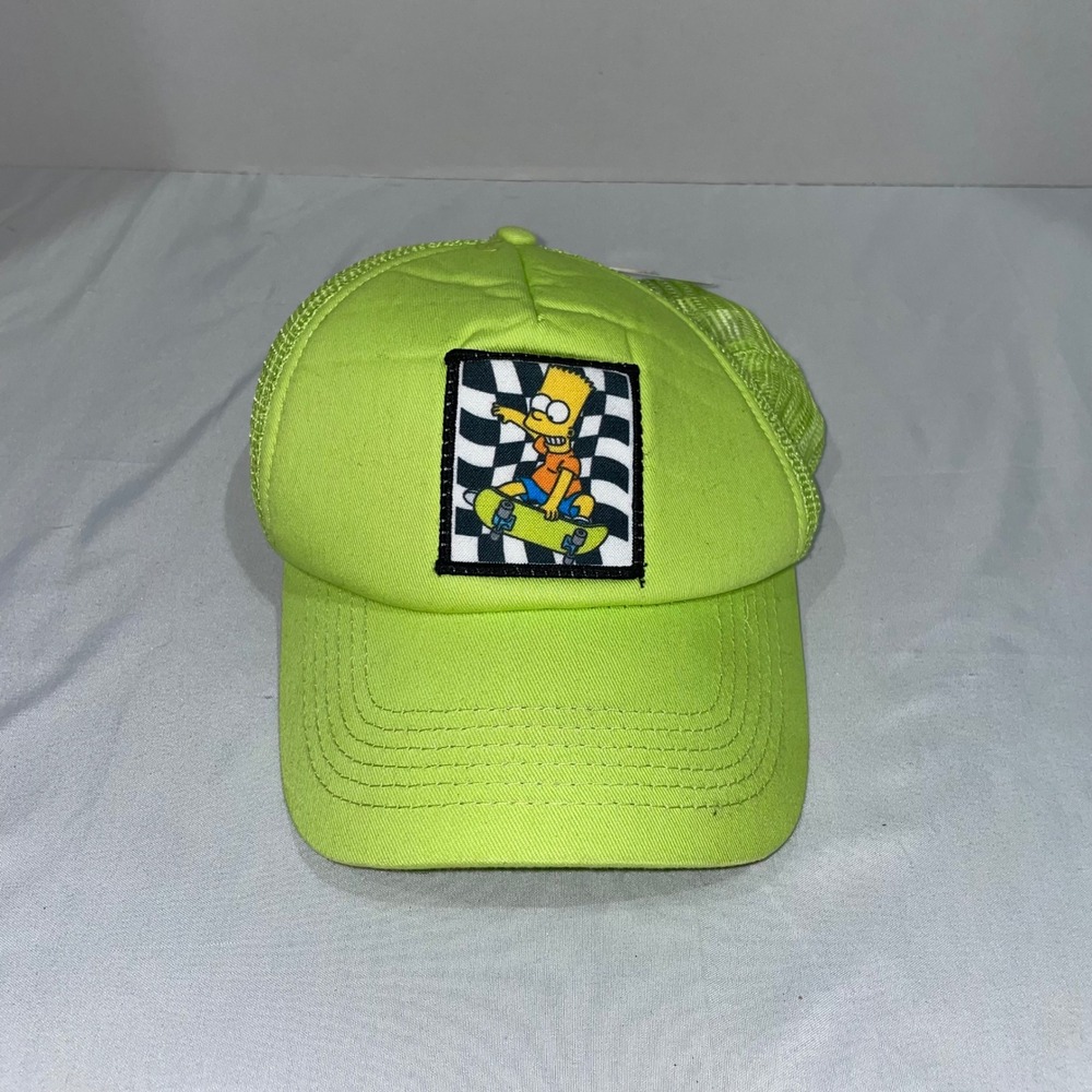 The Simpsons Bart Simpson Neon Green Trucker Hat Snapback Mad Engine